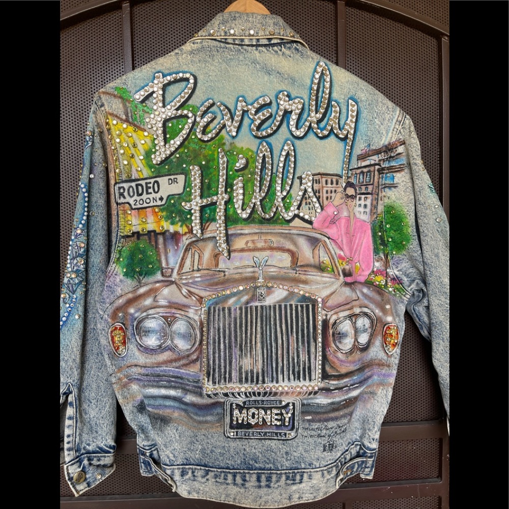 VINTAGE TONY ALAMO BEVERLY HILLS DENIM JACKET Size Small RARE WOMEN